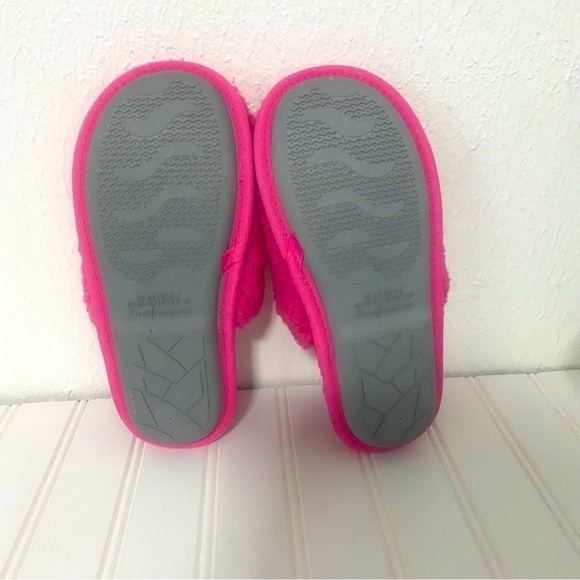 Dluxe by Dearfoams Happy Face Slides Slippers Smile Smiley Emoji Pink Size 4/5 - Picture 5 of 6